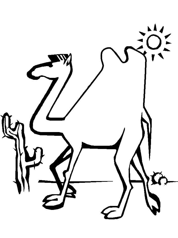 着色页: 骆驼 (动物) #1687 - 免费可打印着色页