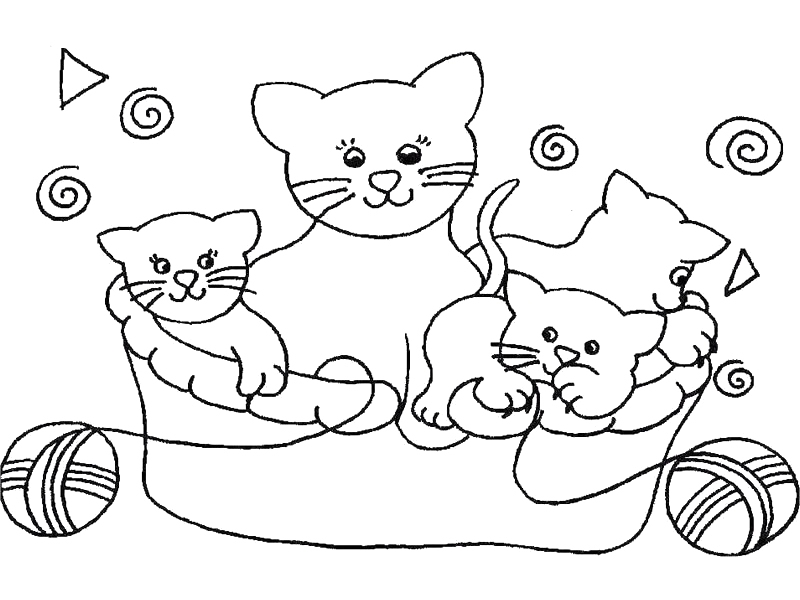 着色页: 猫 (动物) #1765 - 免费可打印着色页