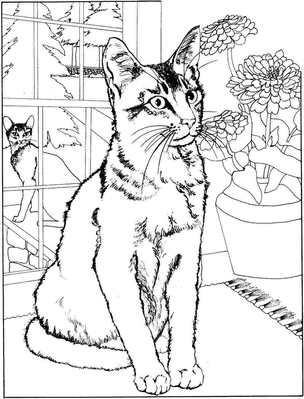着色页: 猫 (动物) #1772 - 免费可打印着色页