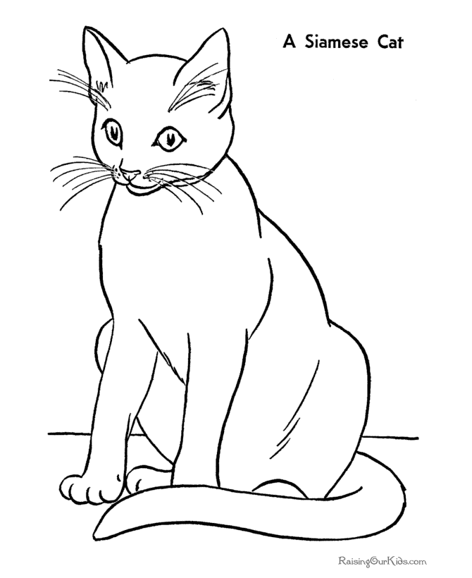 着色页: 猫 (动物) #1775 - 免费可打印着色页