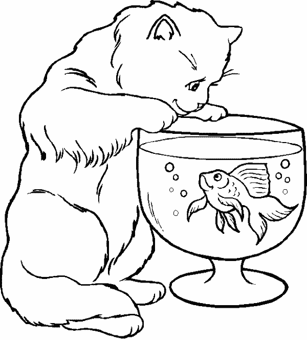 着色页: 猫 (动物) #1782 - 免费可打印着色页
