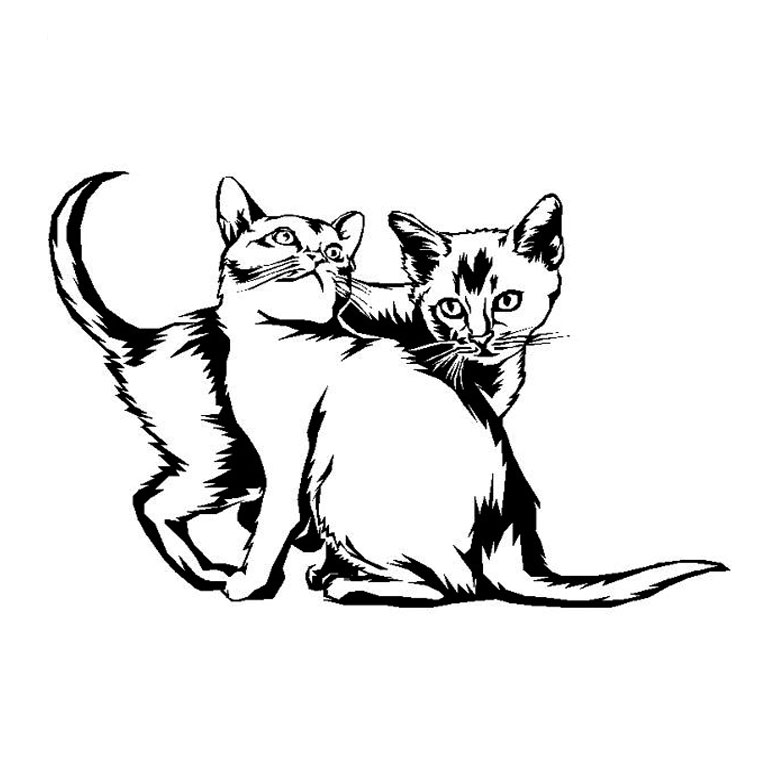 着色页: 猫 (动物) #1785 - 免费可打印着色页