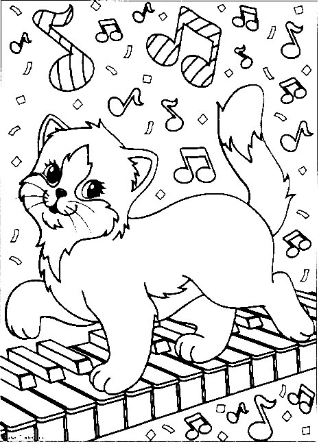 着色页: 猫 (动物) #1808 - 免费可打印着色页