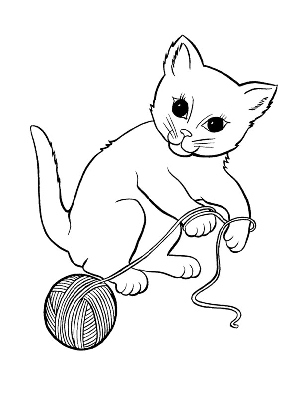着色页: 猫 (动物) #1810 - 免费可打印着色页