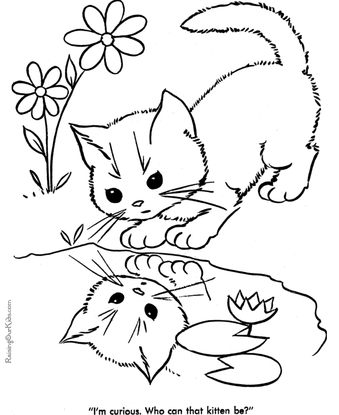 着色页: 猫 (动物) #1813 - 免费可打印着色页