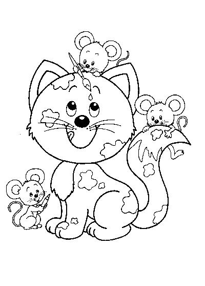 着色页: 猫 (动物) #1855 - 免费可打印着色页