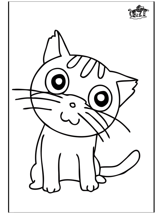 着色页: 猫 (动物) #1864 - 免费可打印着色页