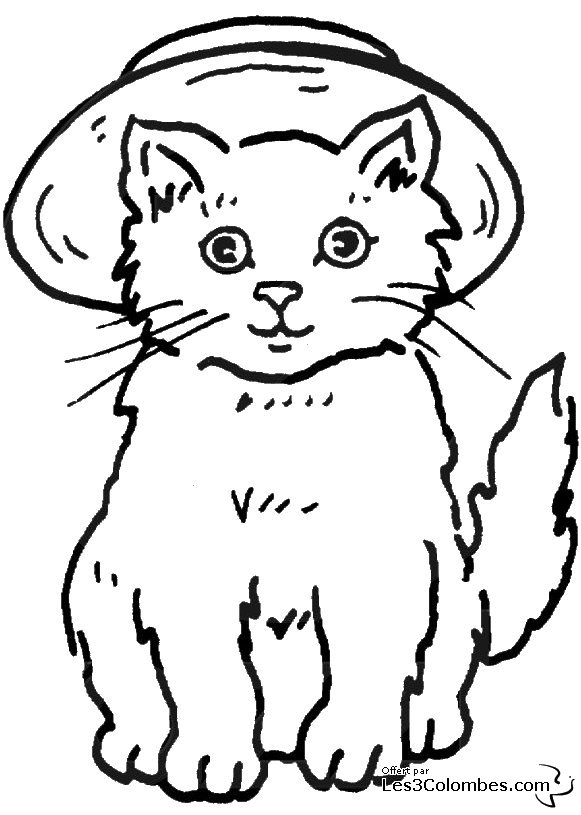 着色页: 猫 (动物) #1869 - 免费可打印着色页
