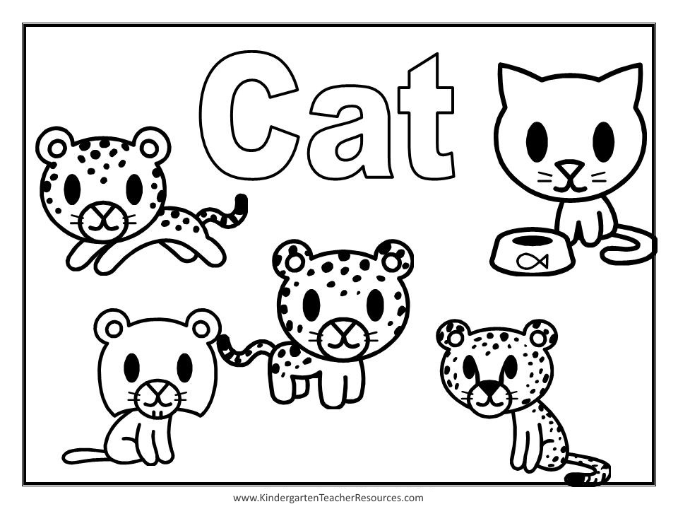 着色页: 猫 (动物) #1873 - 免费可打印着色页