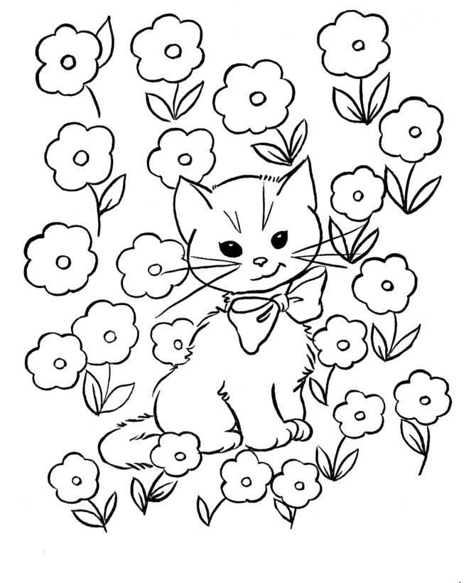 着色页: 猫 (动物) #1895 - 免费可打印着色页