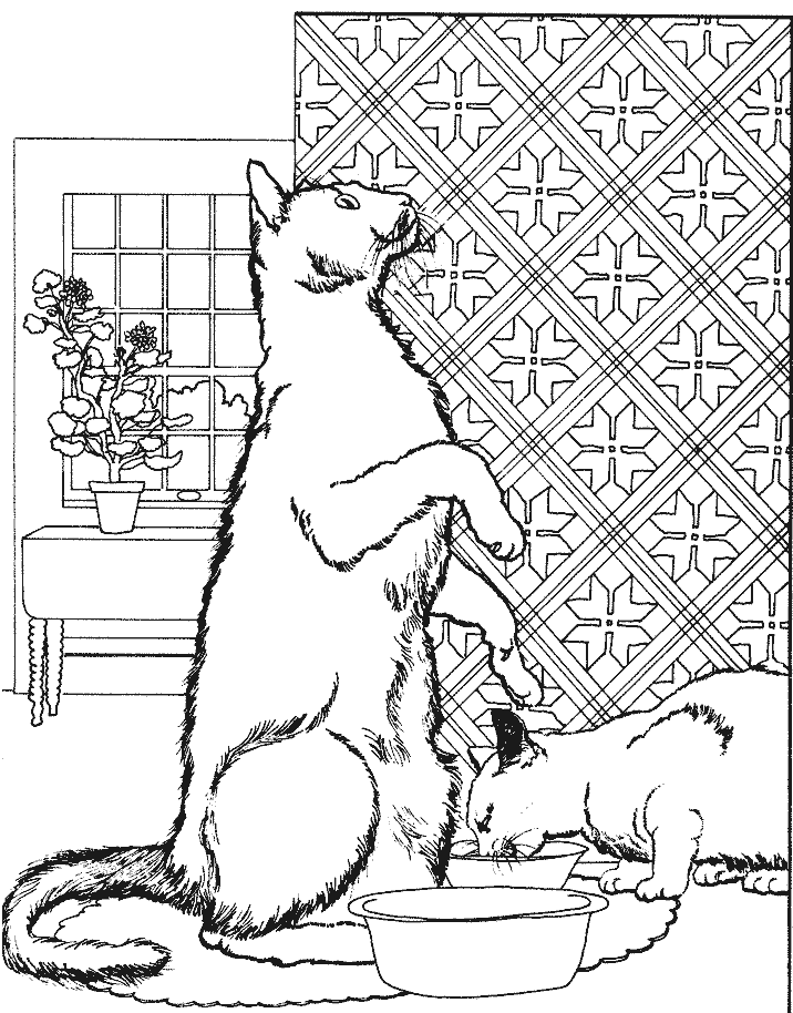 着色页: 猫 (动物) #1947 - 免费可打印着色页