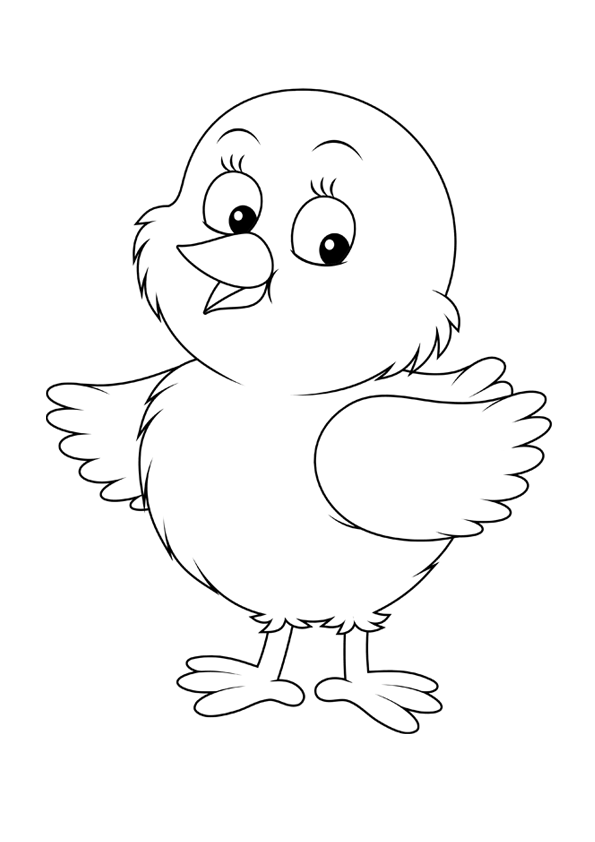 着色页: 小鸡 (动物) #15347 - 免费可打印着色页