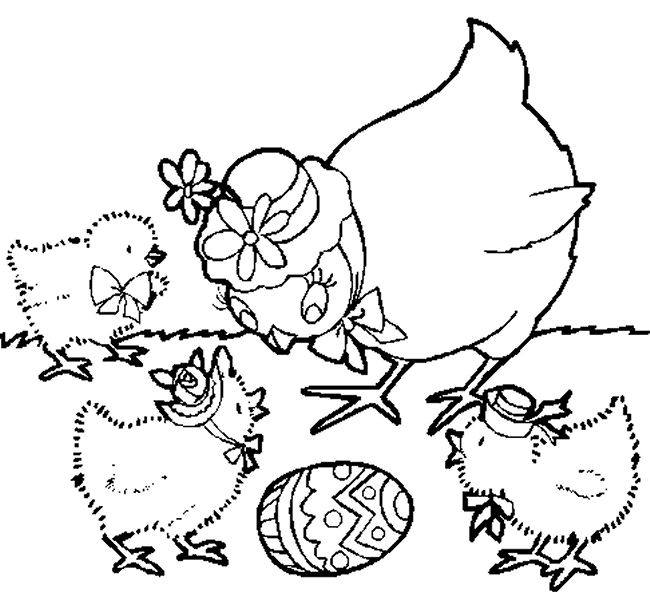 着色页: 小鸡 (动物) #15408 - 免费可打印着色页