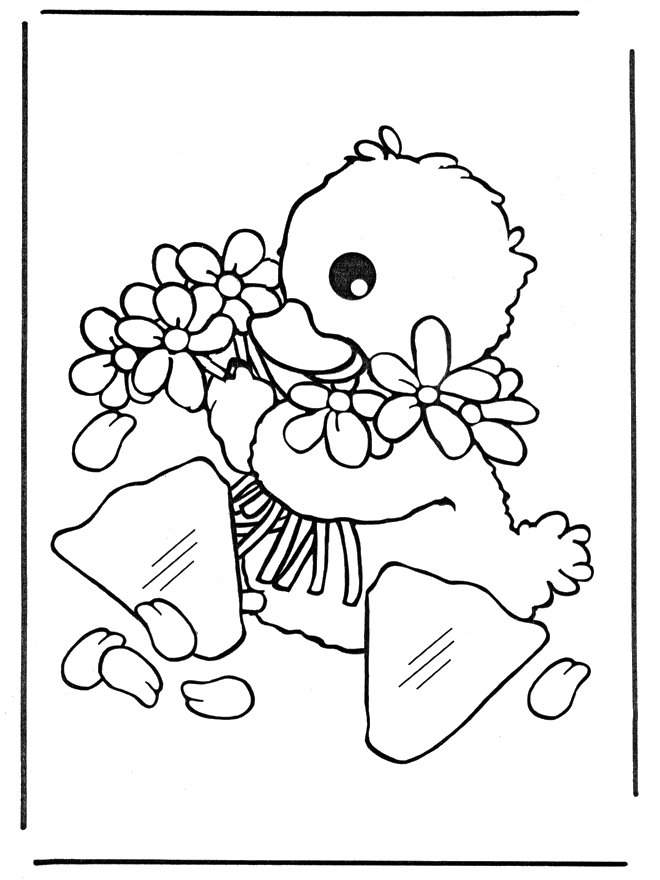 着色页: 小鸡 (动物) #15414 - 免费可打印着色页