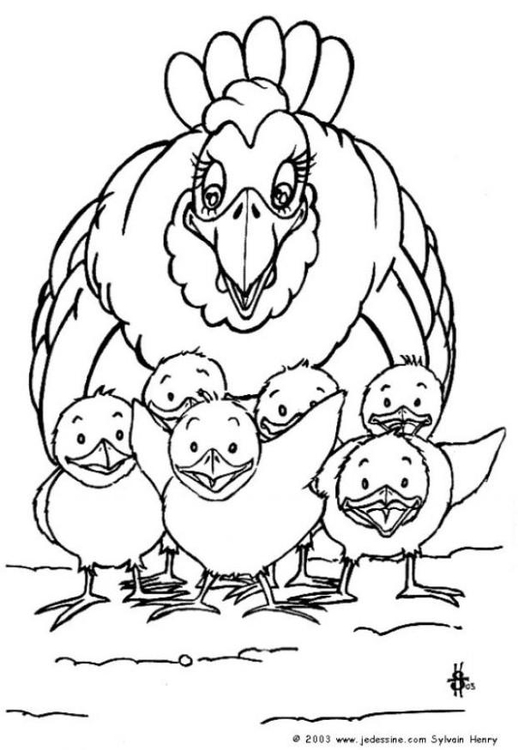 着色页: 小鸡 (动物) #15430 - 免费可打印着色页