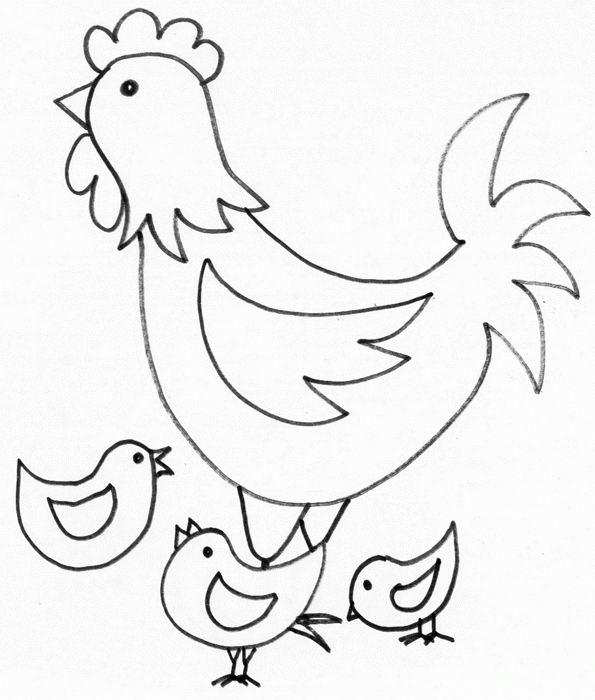 着色页: 鸡 (动物) #17223 - 免费可打印着色页