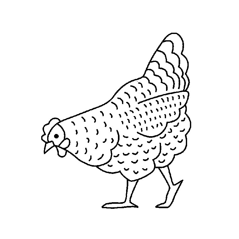 着色页: 鸡 (动物) #17228 - 免费可打印着色页