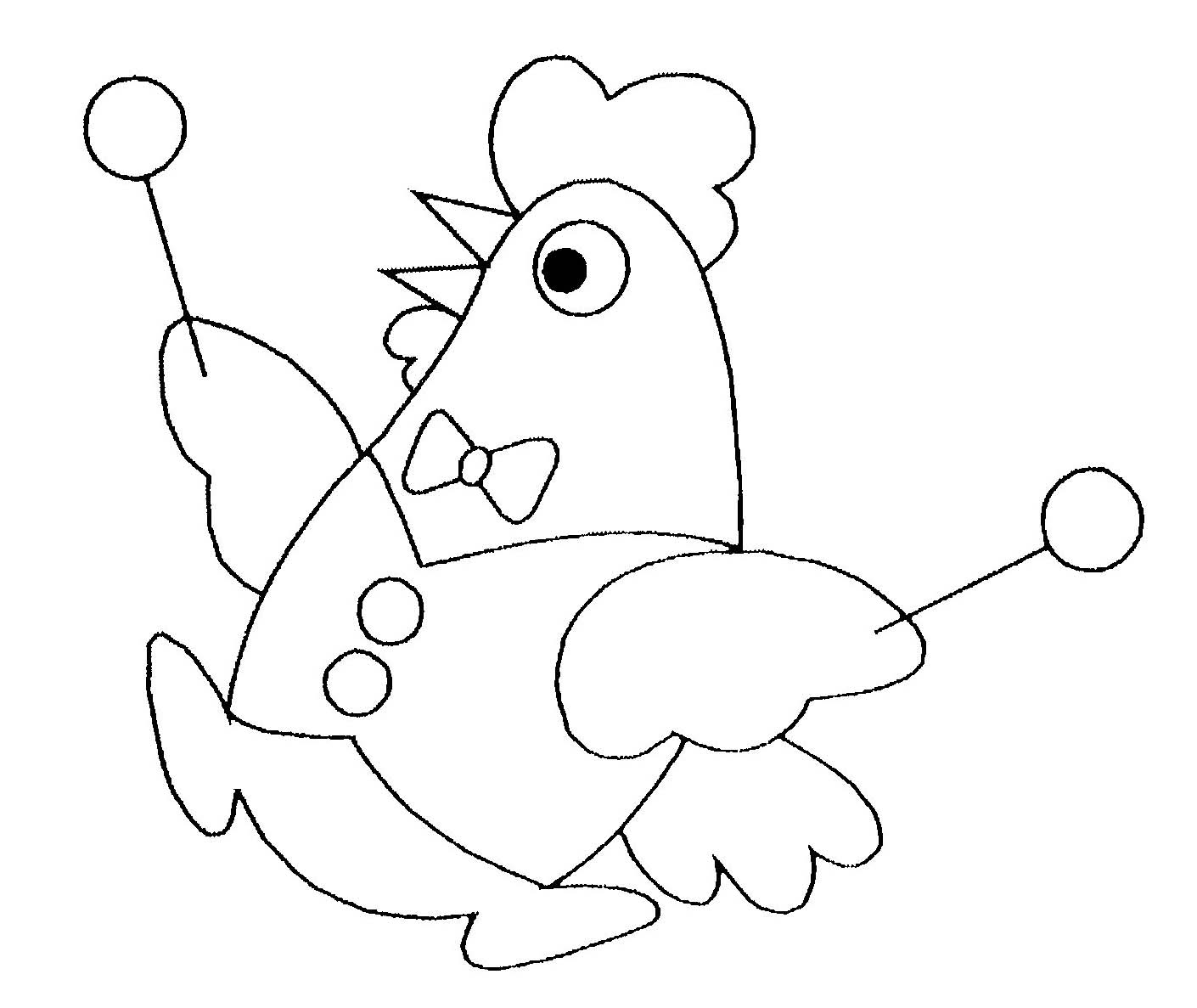 着色页: 鸡 (动物) #17245 - 免费可打印着色页