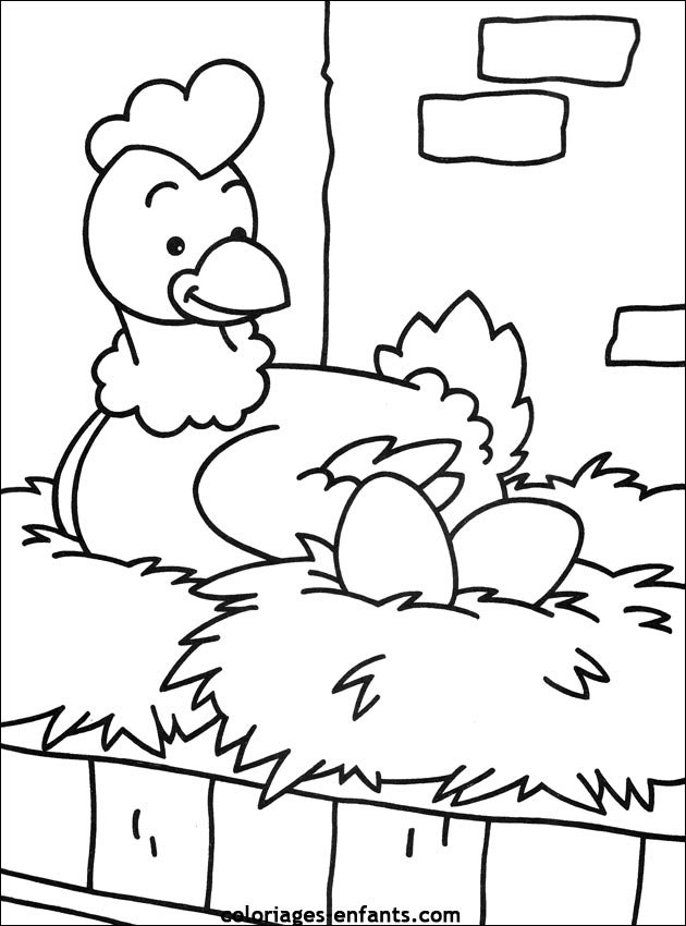 着色页: 鸡 (动物) #17290 - 免费可打印着色页