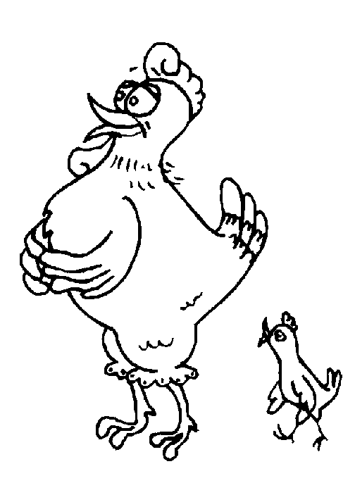 着色页: 鸡 (动物) #17307 - 免费可打印着色页