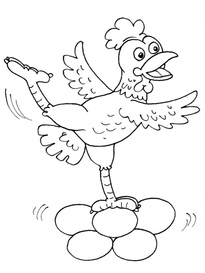 着色页: 鸡 (动物) #17313 - 免费可打印着色页