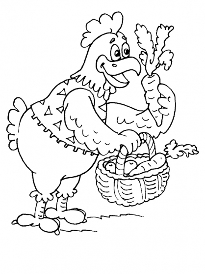 着色页: 鸡 (动物) #17346 - 免费可打印着色页