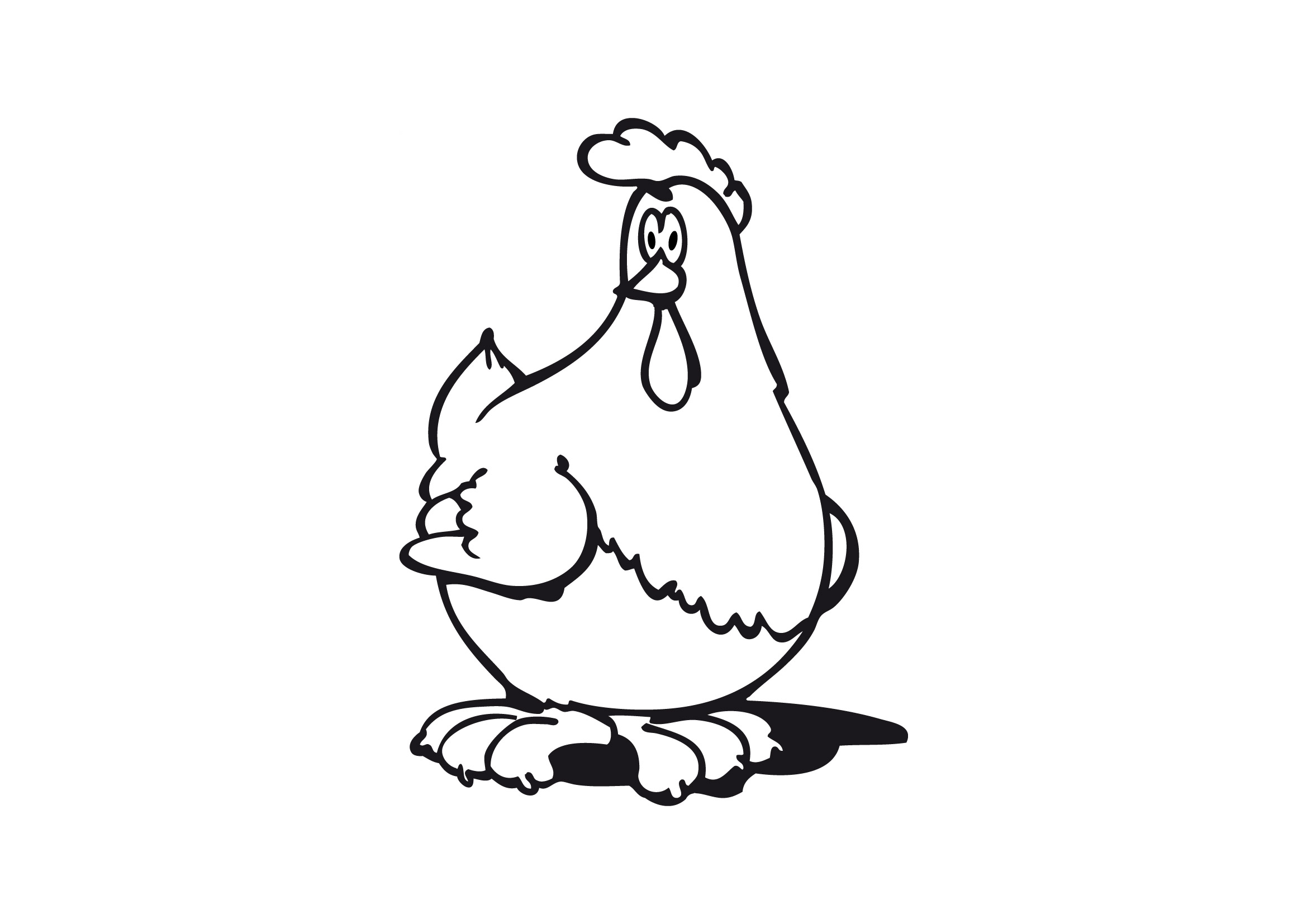 着色页: 鸡 (动物) #17370 - 免费可打印着色页