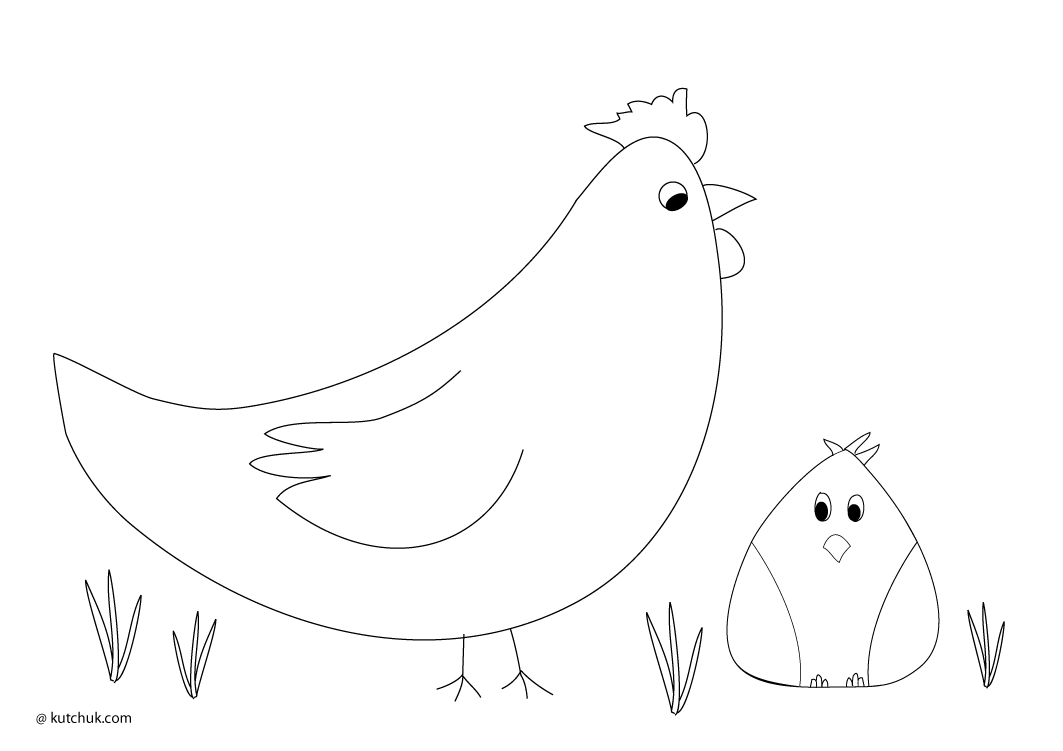 着色页: 鸡 (动物) #17389 - 免费可打印着色页