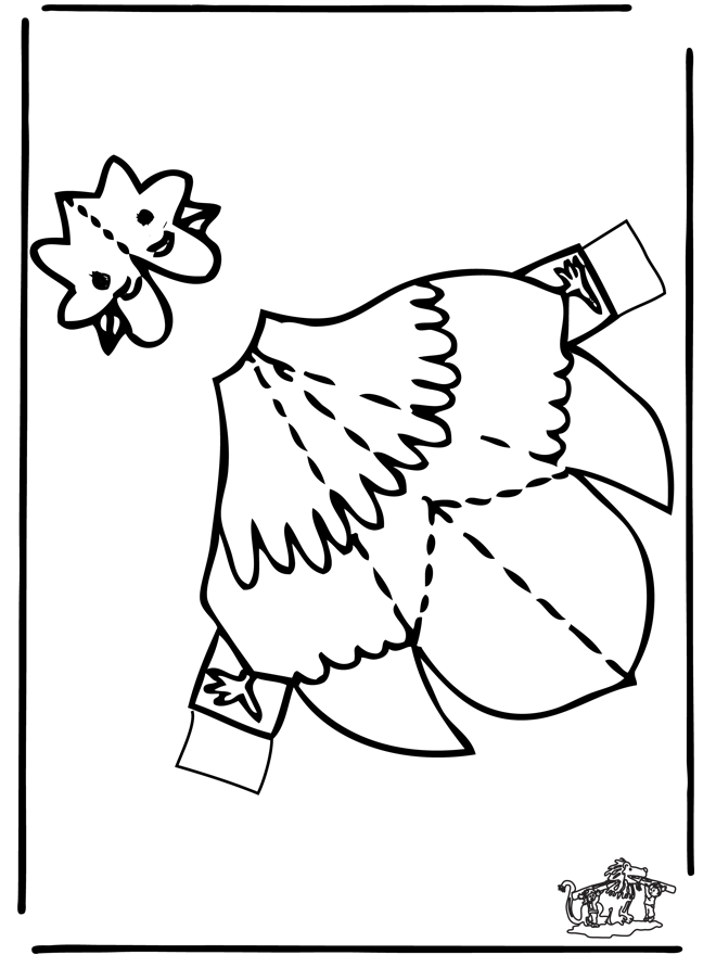 着色页: 鸡 (动物) #17410 - 免费可打印着色页