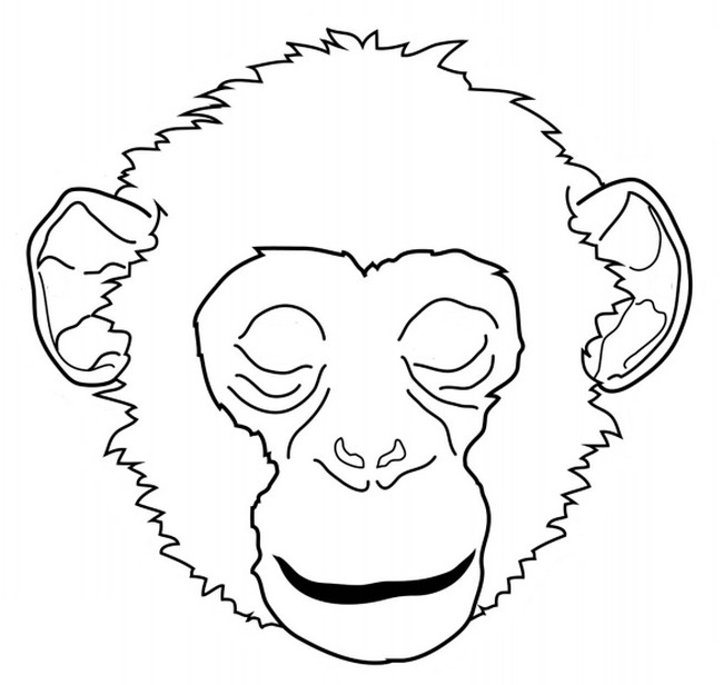 着色页: 黑猩猩 (动物) #2773 - 免费可打印着色页