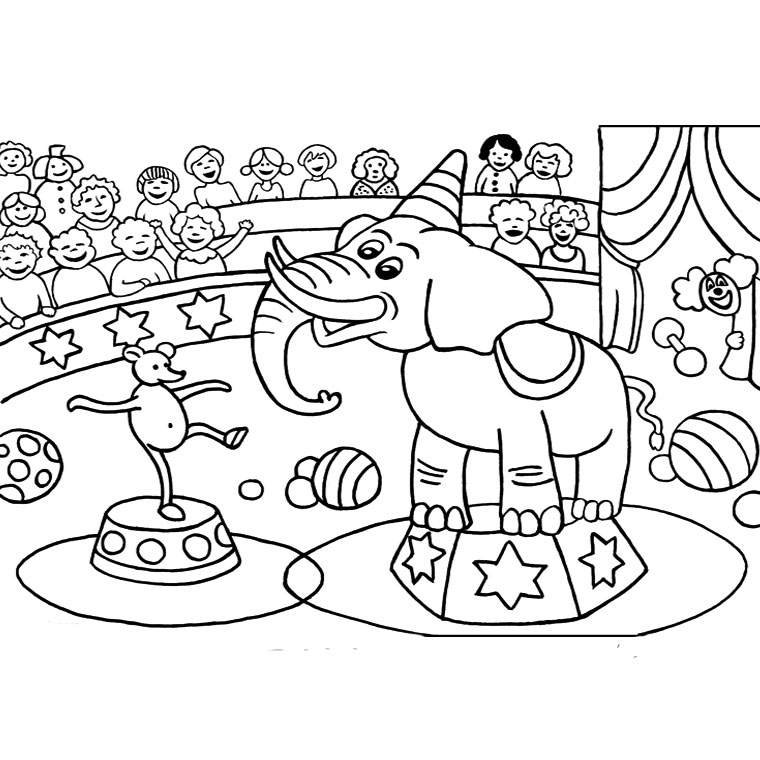 着色页: 马戏团动物 (动物) #20789 - 免费可打印着色页
