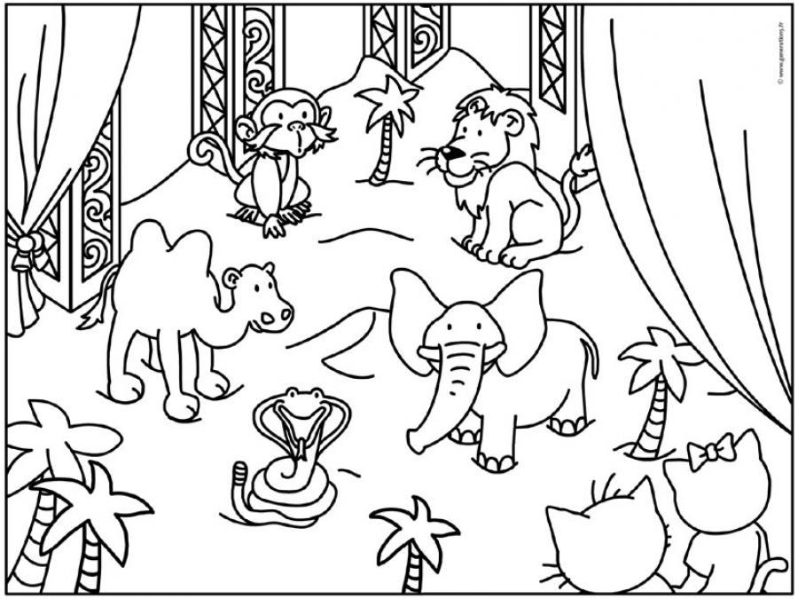 着色页: 马戏团动物 (动物) #20891 - 免费可打印着色页