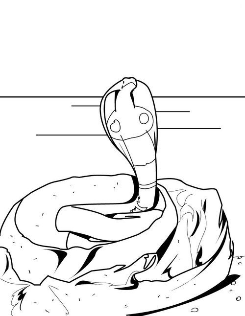 着色页: 眼镜蛇 (动物) #3230 - 免费可打印着色页