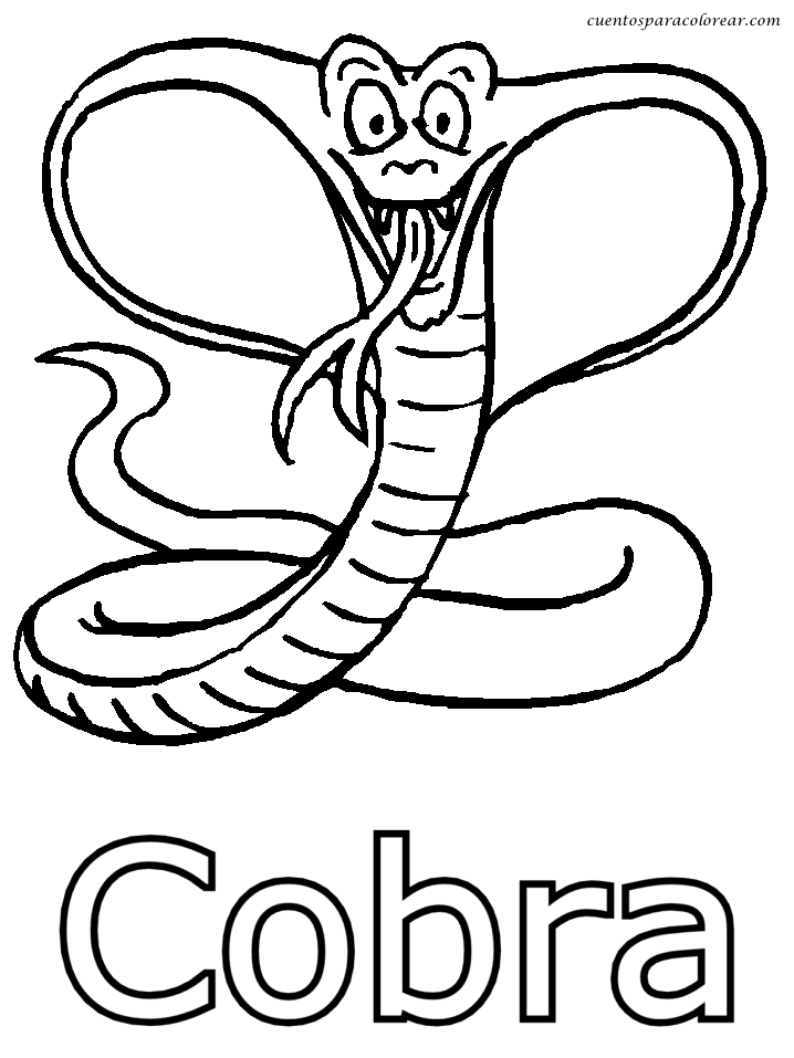 着色页: 眼镜蛇 (动物) #3289 - 免费可打印着色页