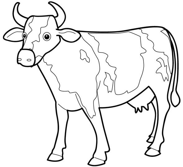 着色页: 奶牛 (动物) #13190 - 免费可打印着色页