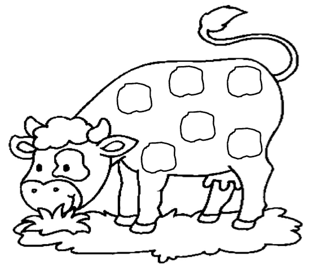 着色页: 奶牛 (动物) #13193 - 免费可打印着色页