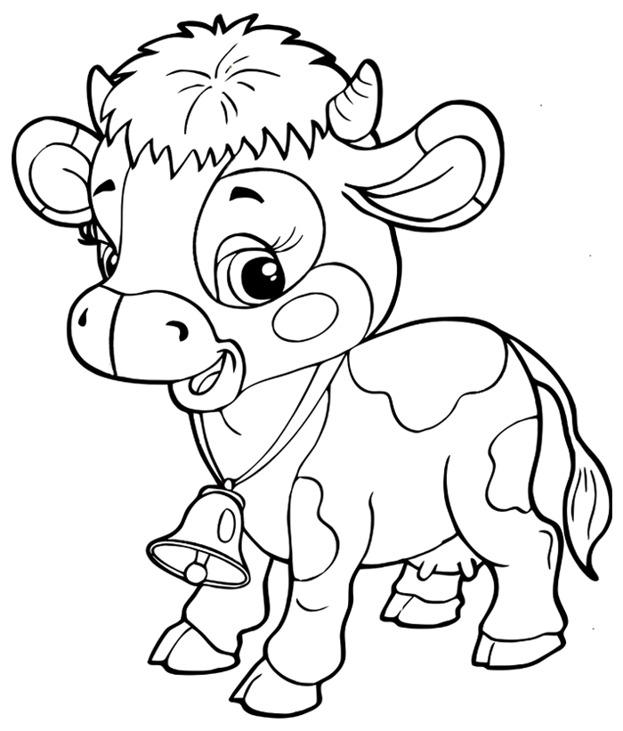 着色页: 奶牛 (动物) #13199 - 免费可打印着色页