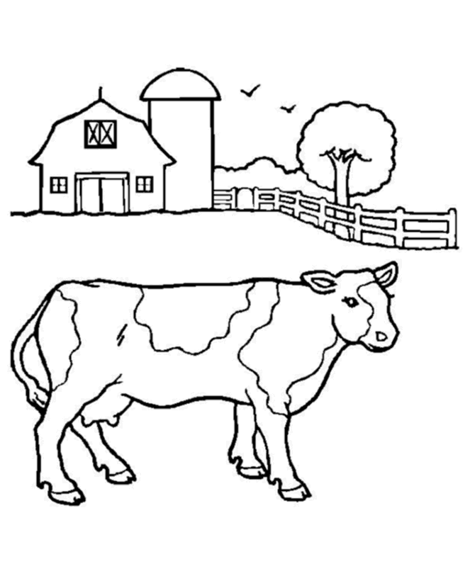 着色页: 奶牛 (动物) #13202 - 免费可打印着色页