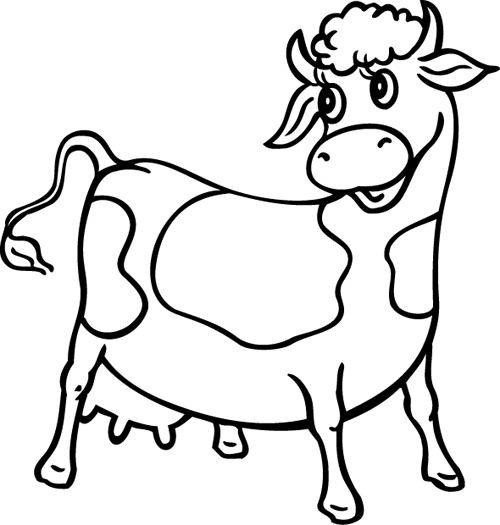 着色页: 奶牛 (动物) #13205 - 免费可打印着色页