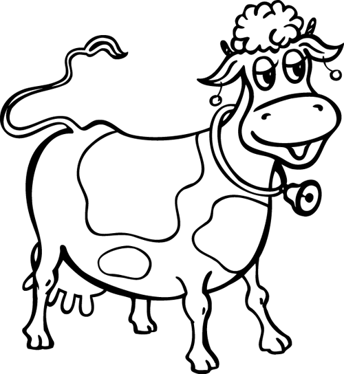 着色页: 奶牛 (动物) #13214 - 免费可打印着色页
