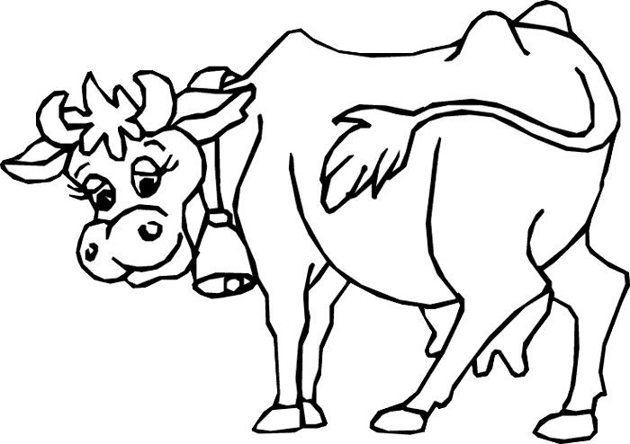 着色页: 奶牛 (动物) #13215 - 免费可打印着色页