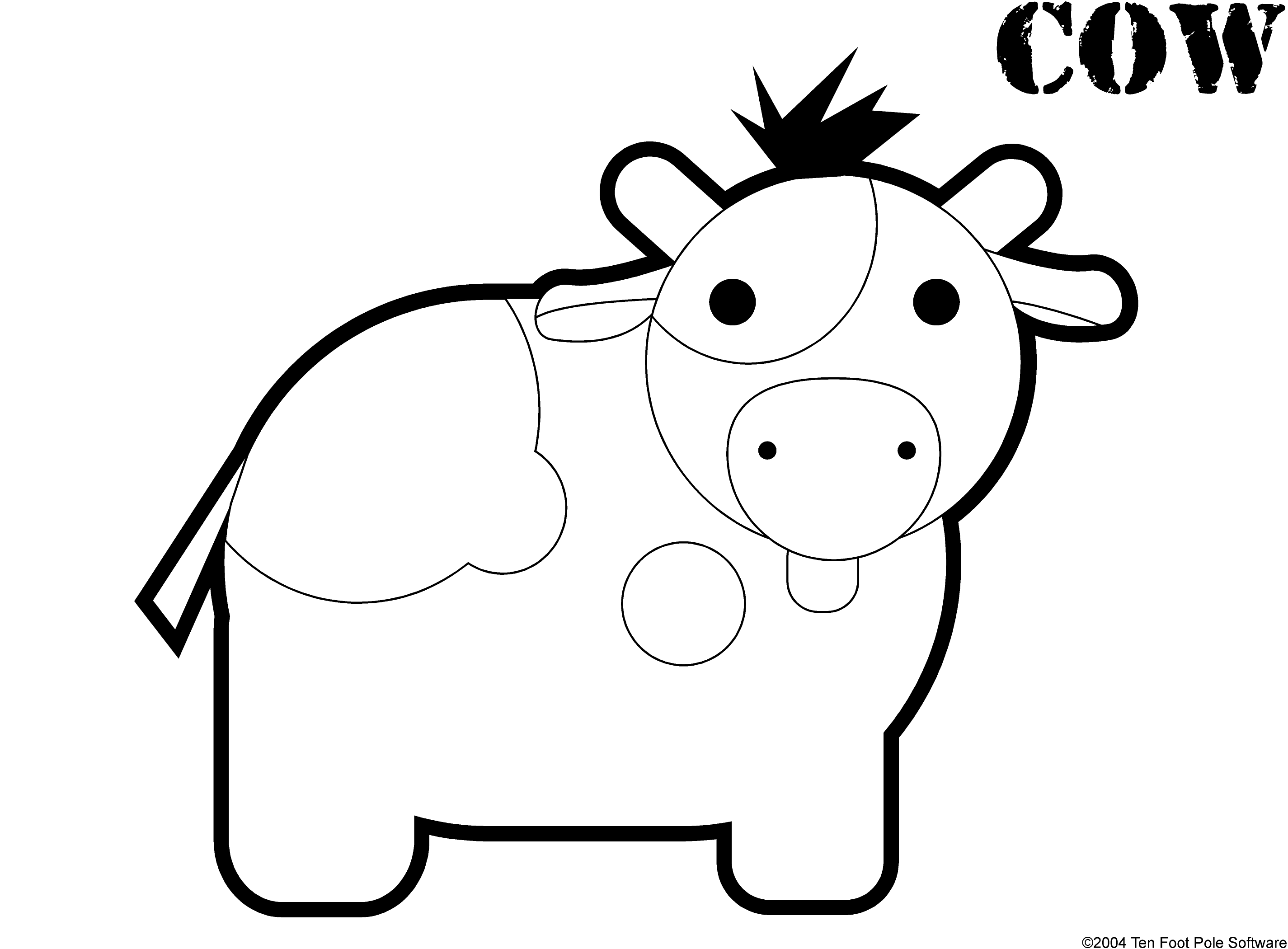 着色页: 奶牛 (动物) #13218 - 免费可打印着色页