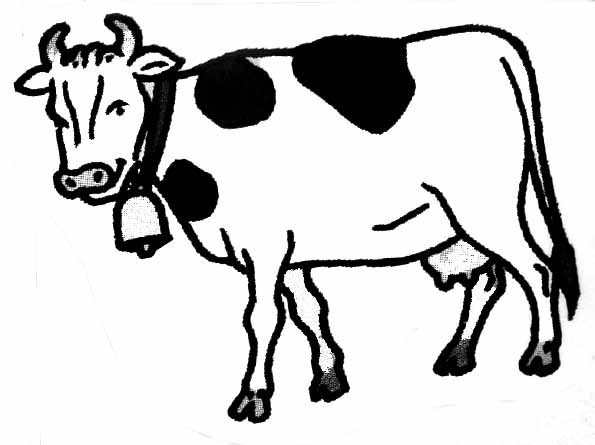着色页: 奶牛 (动物) #13219 - 免费可打印着色页