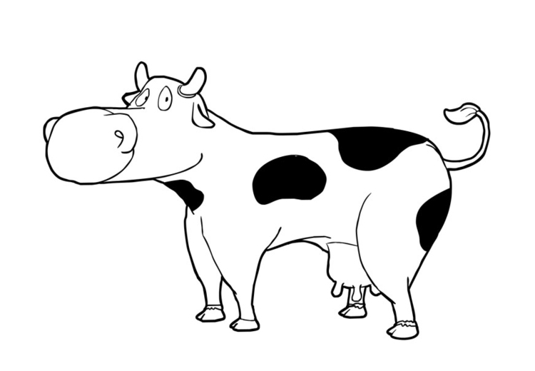 着色页: 奶牛 (动物) #13226 - 免费可打印着色页