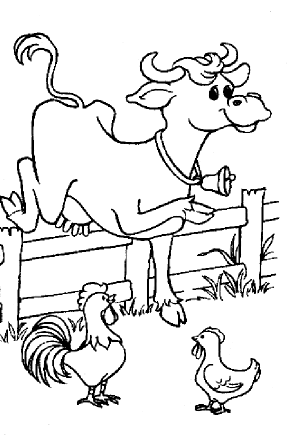 着色页: 奶牛 (动物) #13235 - 免费可打印着色页
