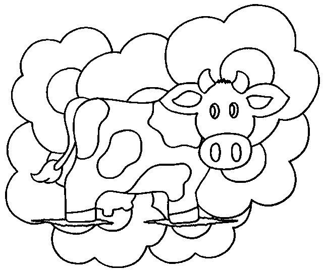 着色页: 奶牛 (动物) #13238 - 免费可打印着色页