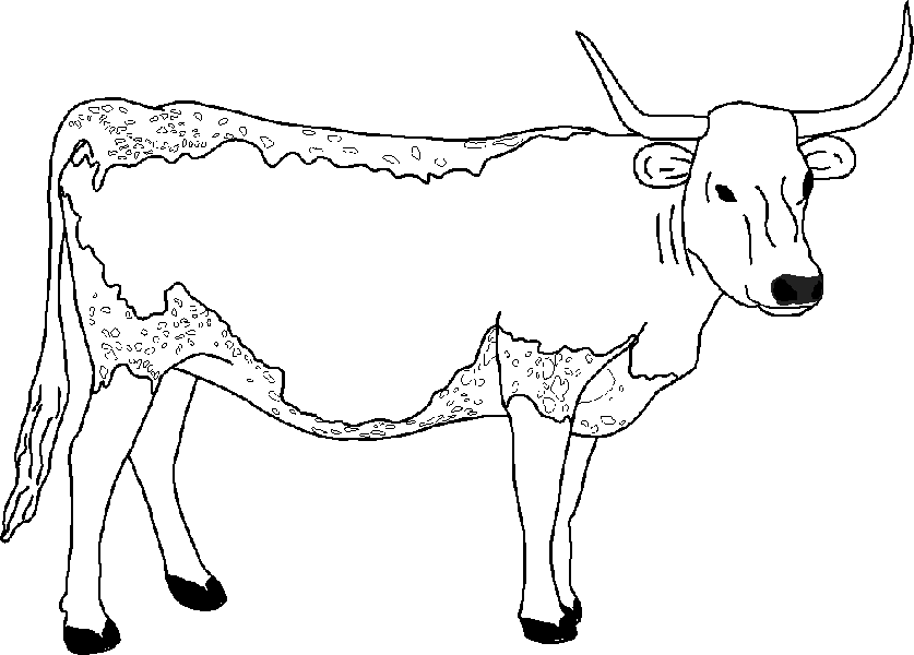 着色页: 奶牛 (动物) #13244 - 免费可打印着色页