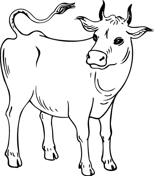 着色页: 奶牛 (动物) #13248 - 免费可打印着色页
