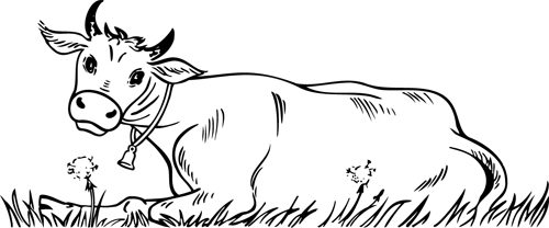 着色页: 奶牛 (动物) #13253 - 免费可打印着色页