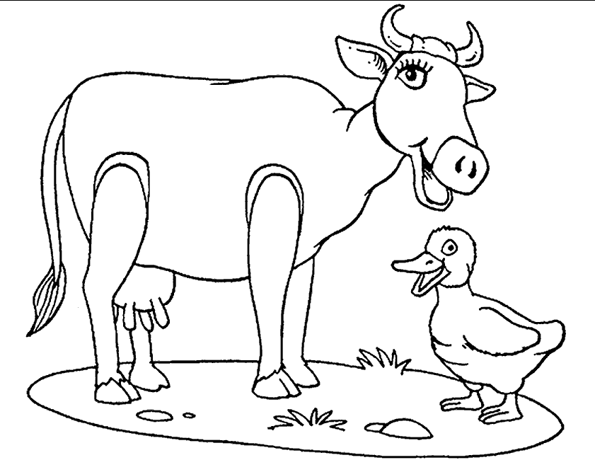 着色页: 奶牛 (动物) #13258 - 免费可打印着色页